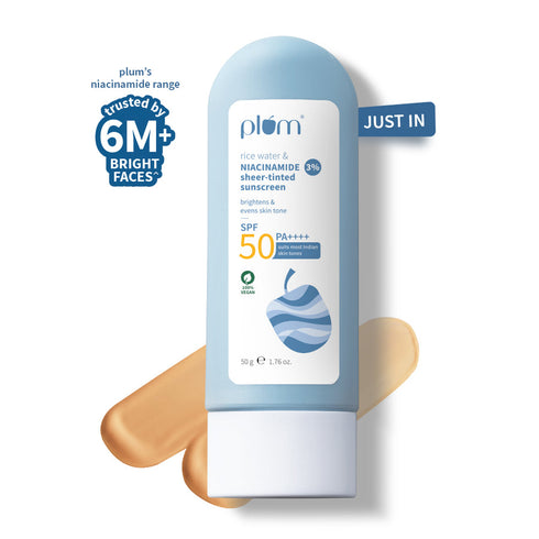 Plum 3% Niacinamide & Rice Water SPF 50 Sheer-Tinted Sunscreen